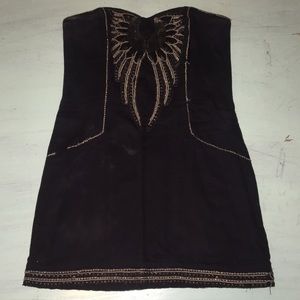 French Connection strapless dress navy